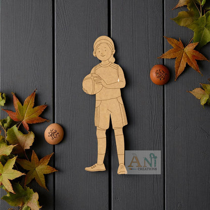Girl Basketball Player MDF Cutout