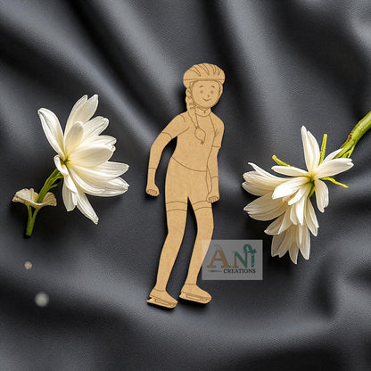Girl Ice Skating MDF Cutout