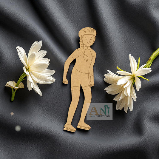 Girl Ice Skating MDF Cutout