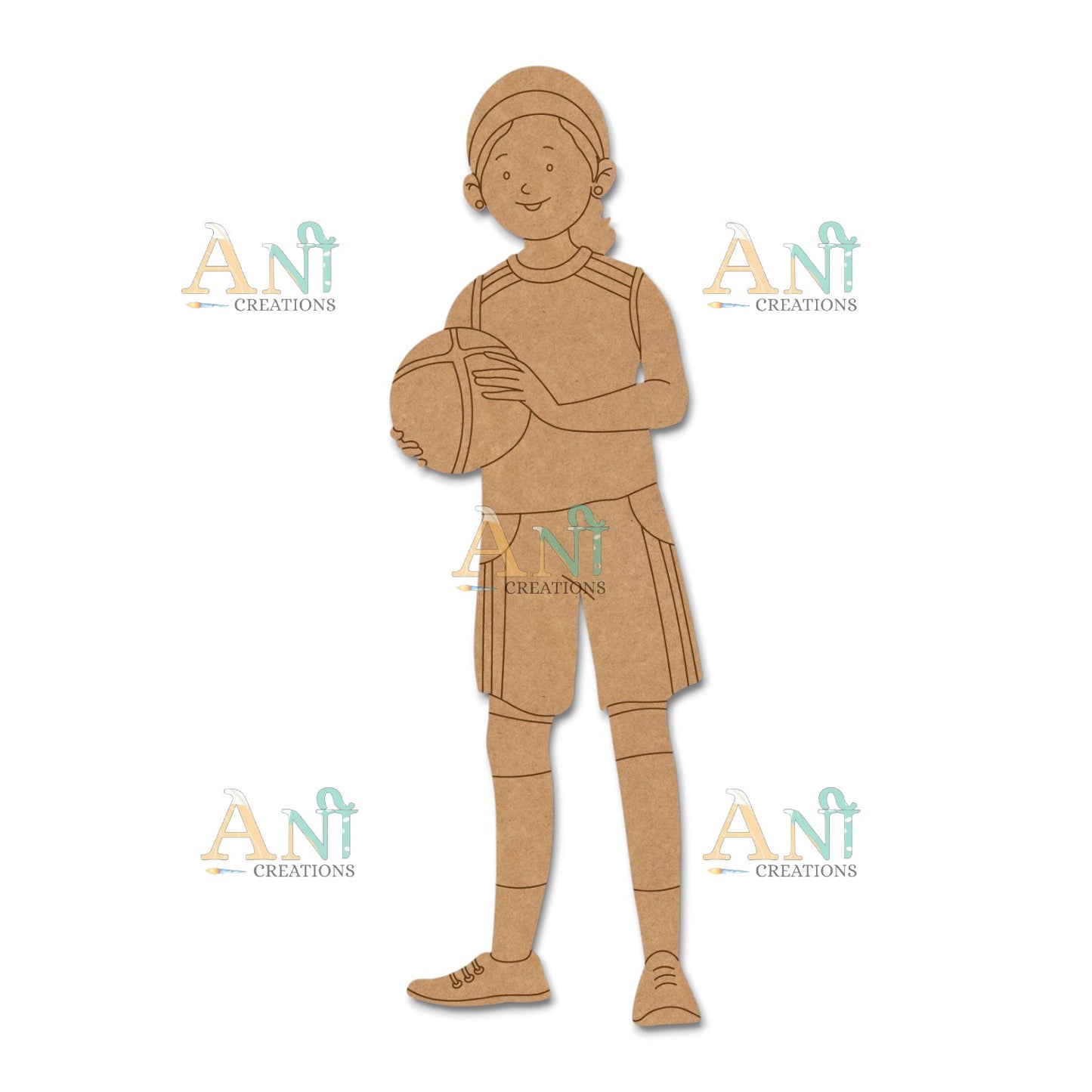 Girl Basketball Player MDF Cutout
