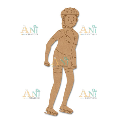 Girl Ice Skating MDF Cutout