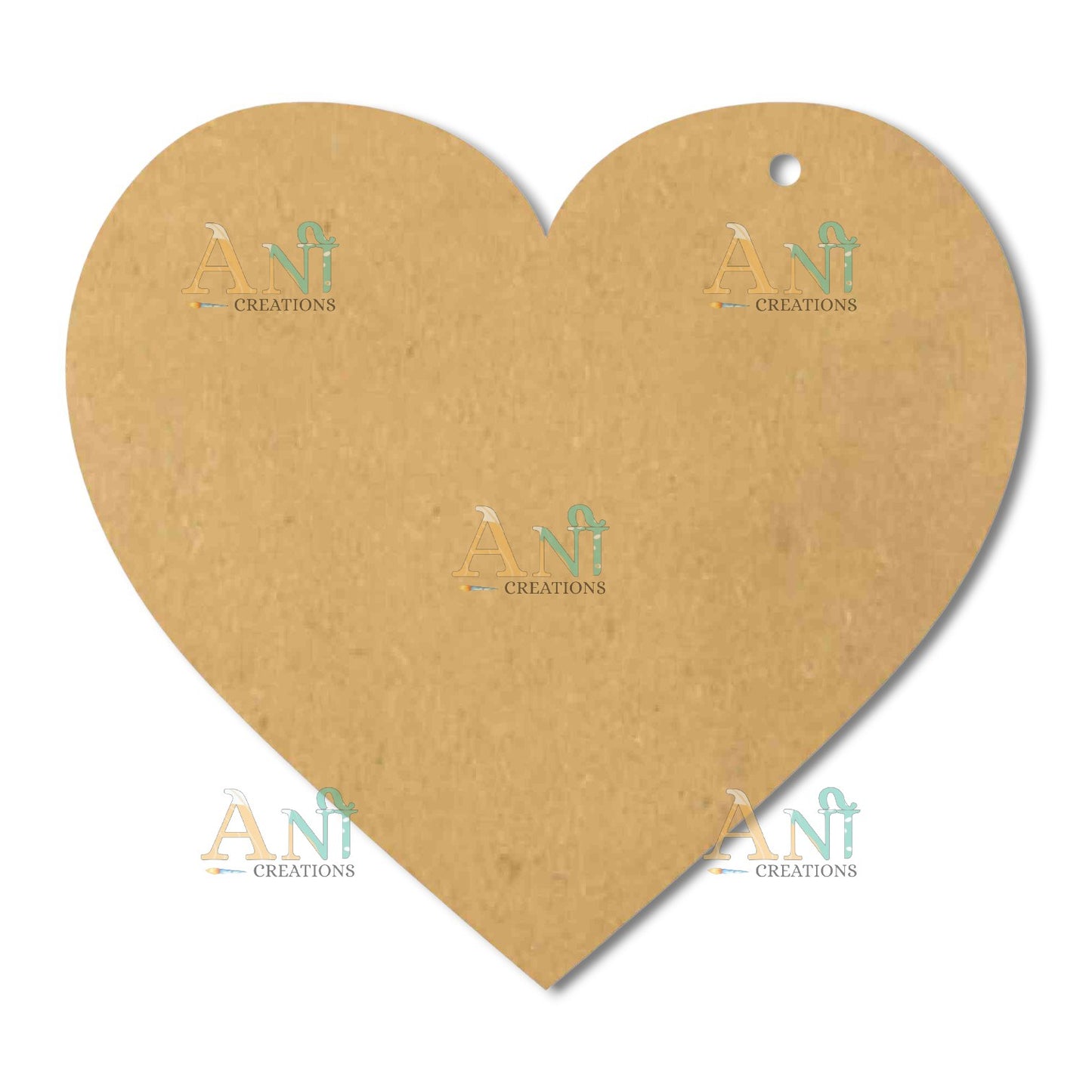 Heart Shape Base With 1 Hole Cutout MDF Design