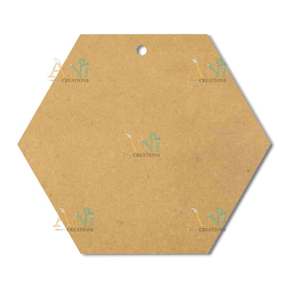 Hexagon Shape Base With 1 Hole Cutout MDF Design