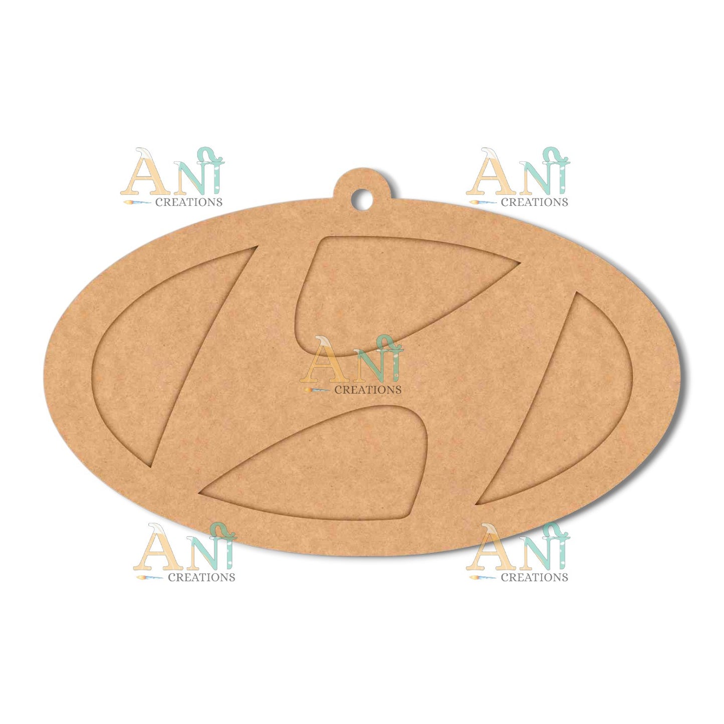 Hyundai Logo Keychain Cutout MDF Design