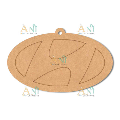 Hyundai Logo Keychain Cutout MDF Design
