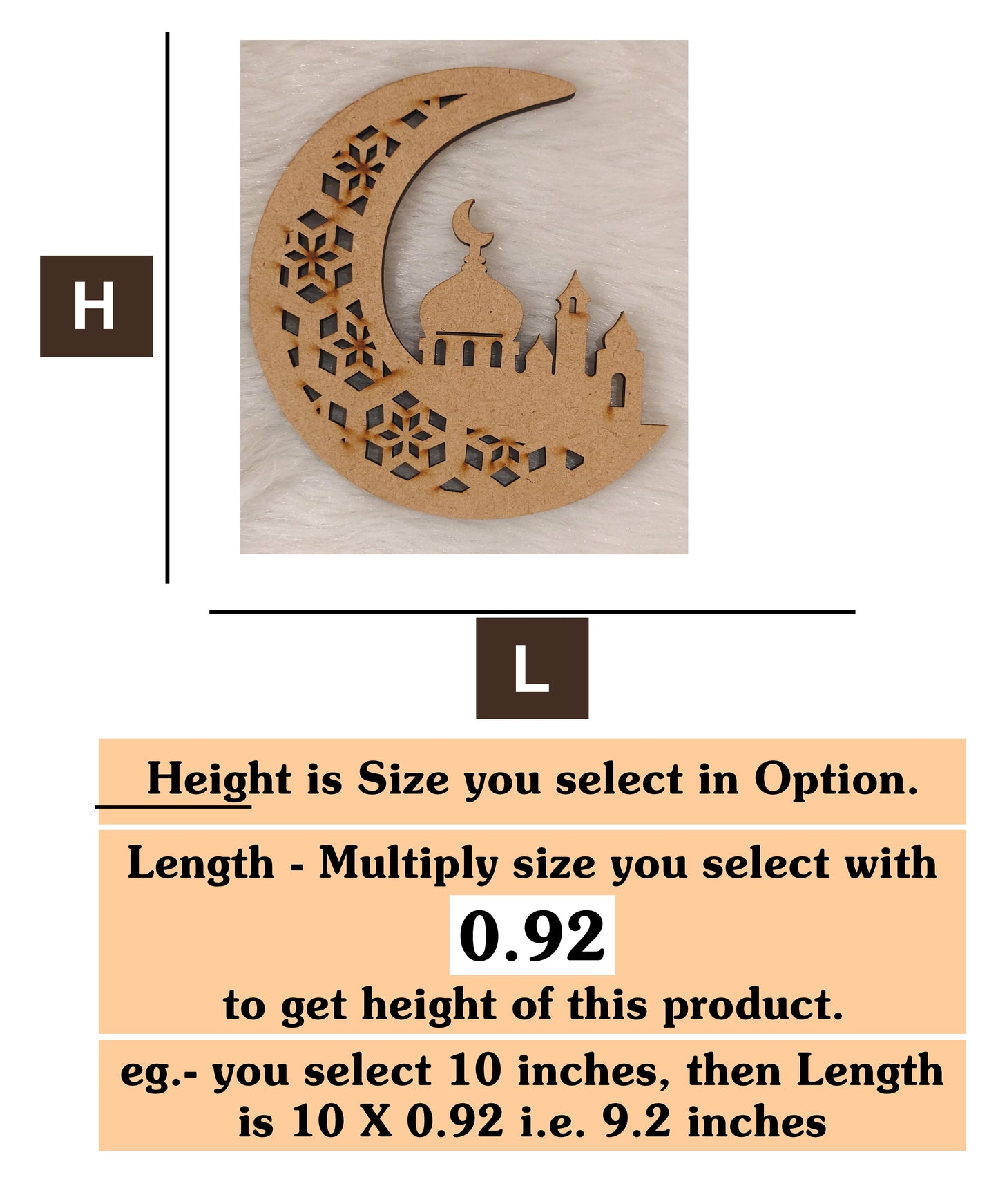 Moon Mosque Islamic MDF Cutout