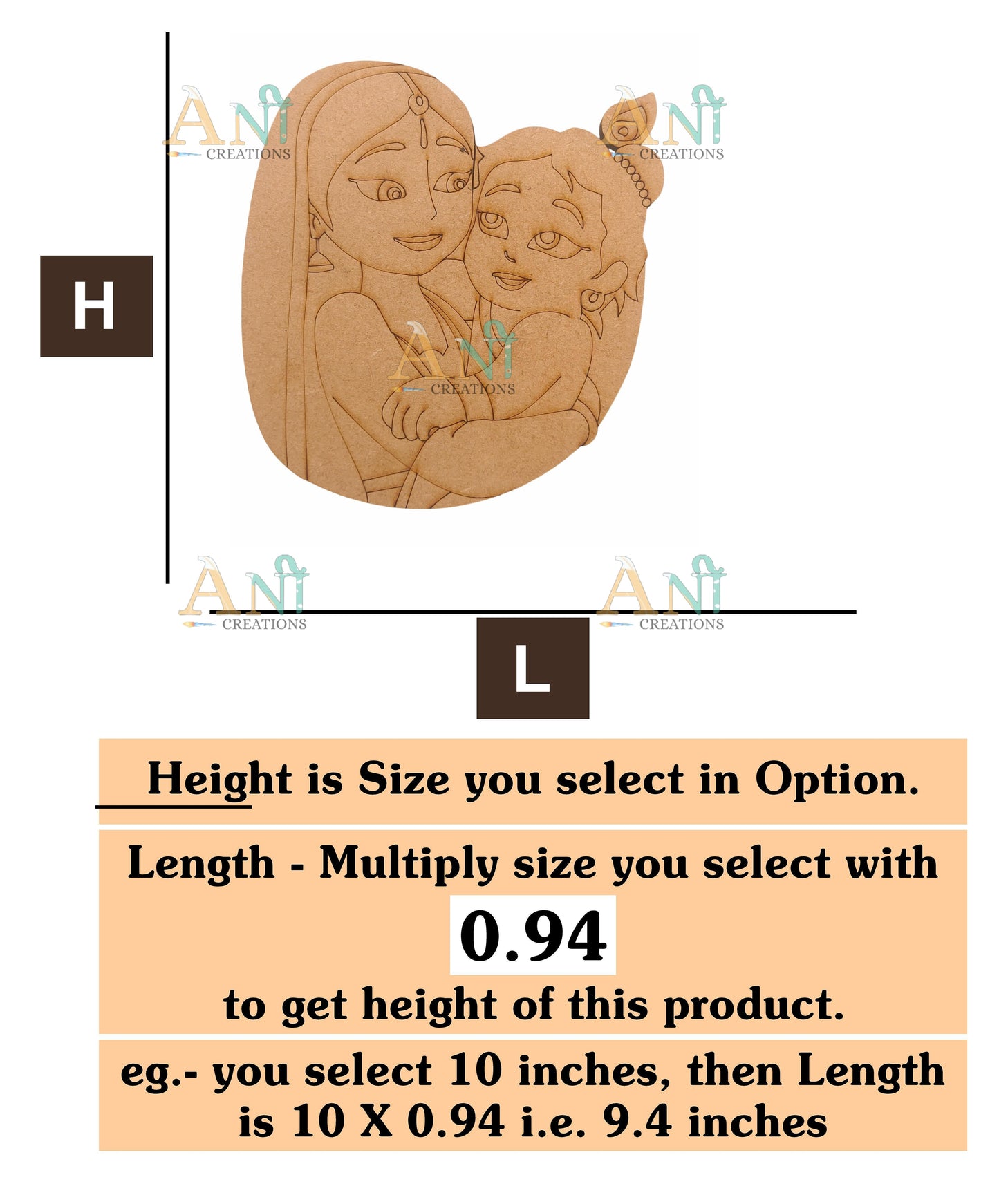 Yashoda Krishna 3 MDF Cutout