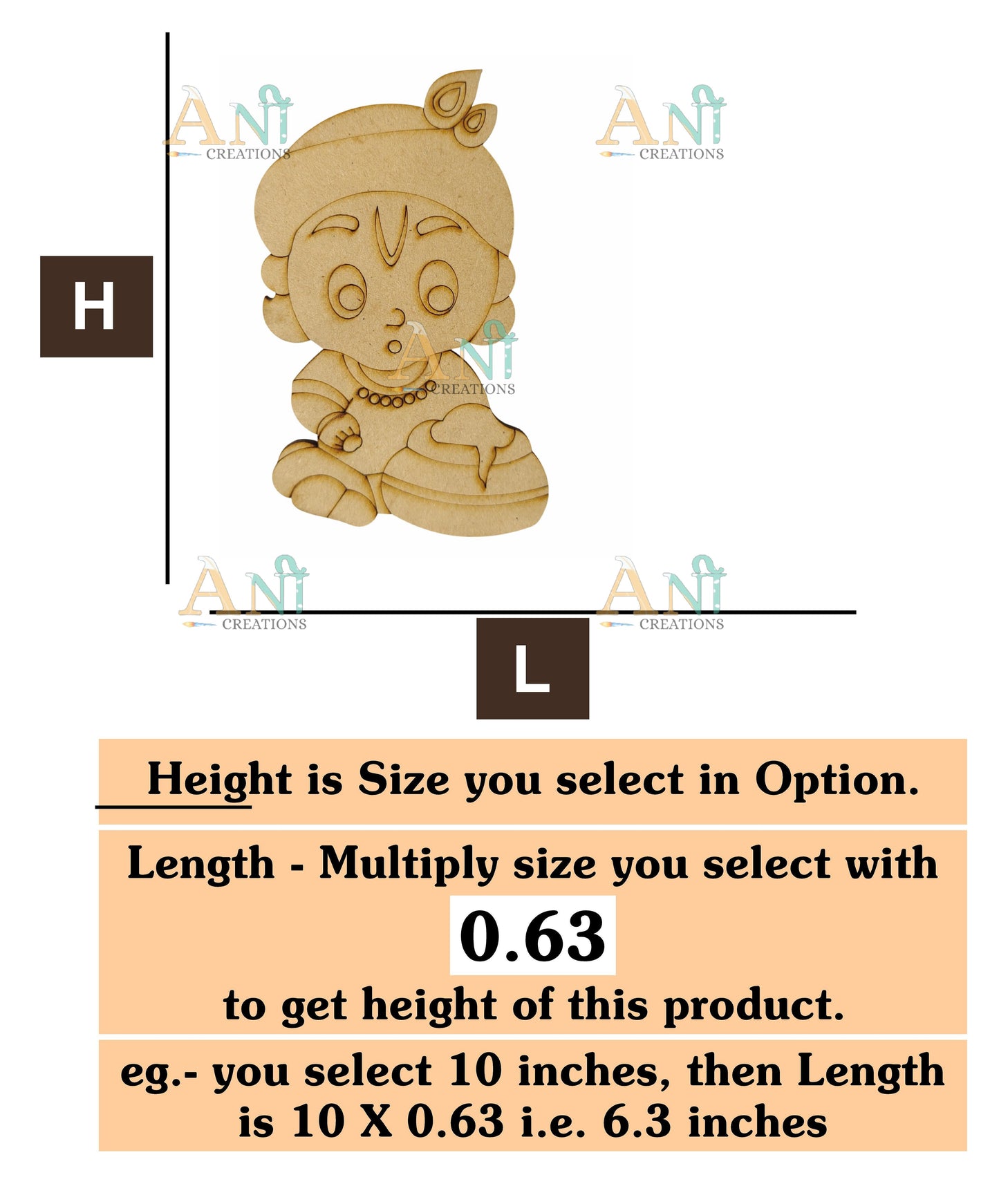 Baby krishna MDF cutout