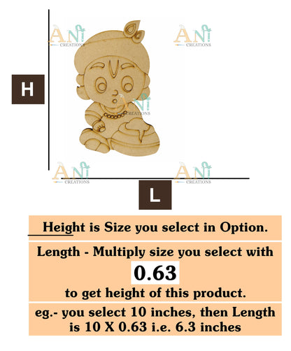 Baby krishna MDF cutout