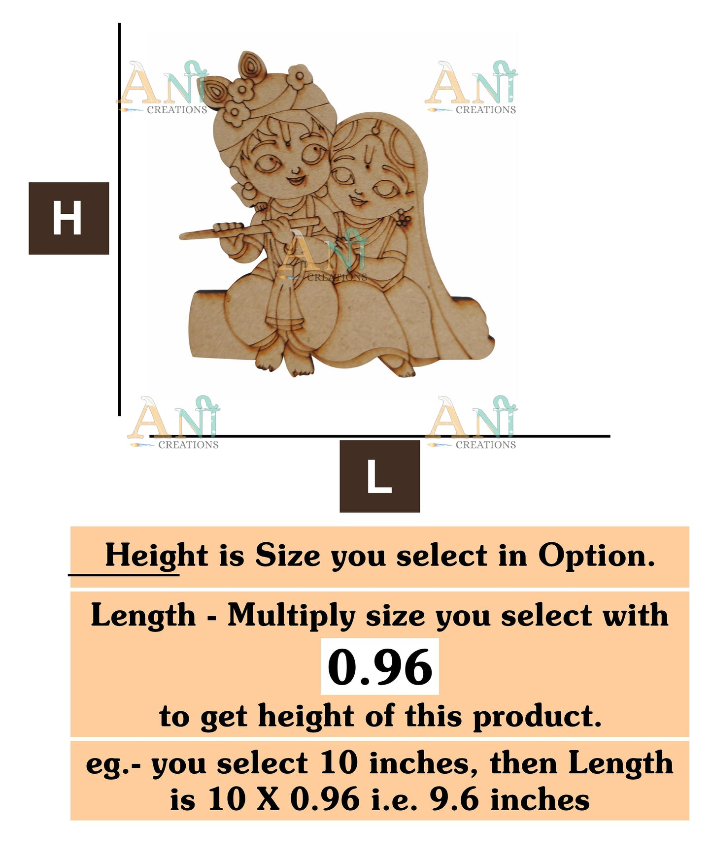 Radha krishna 2 MDF Cutout