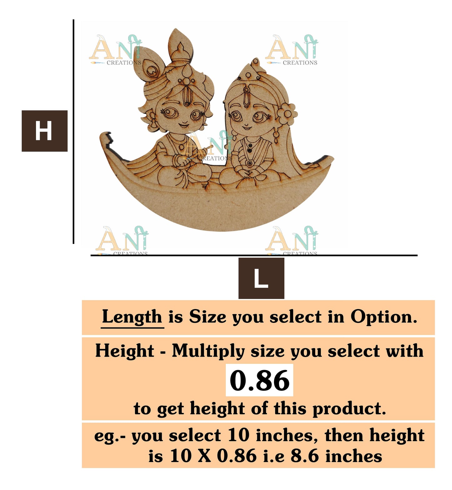 Radha krishna 3 MDF Cutout