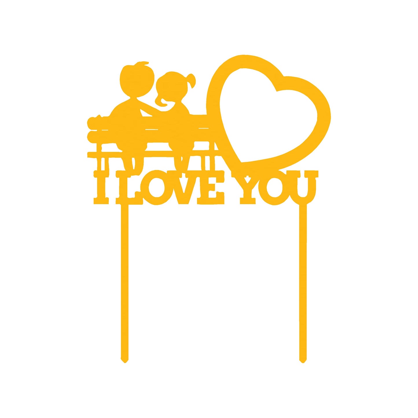 I Love You 2 Cake  Topper