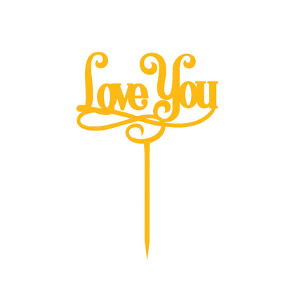 I Love You 3 Cake  Topper