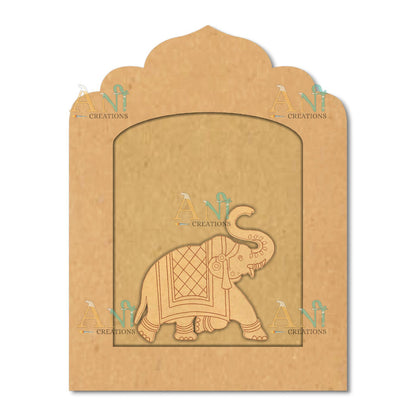 Jharokha with Elephant Mdf Cutout