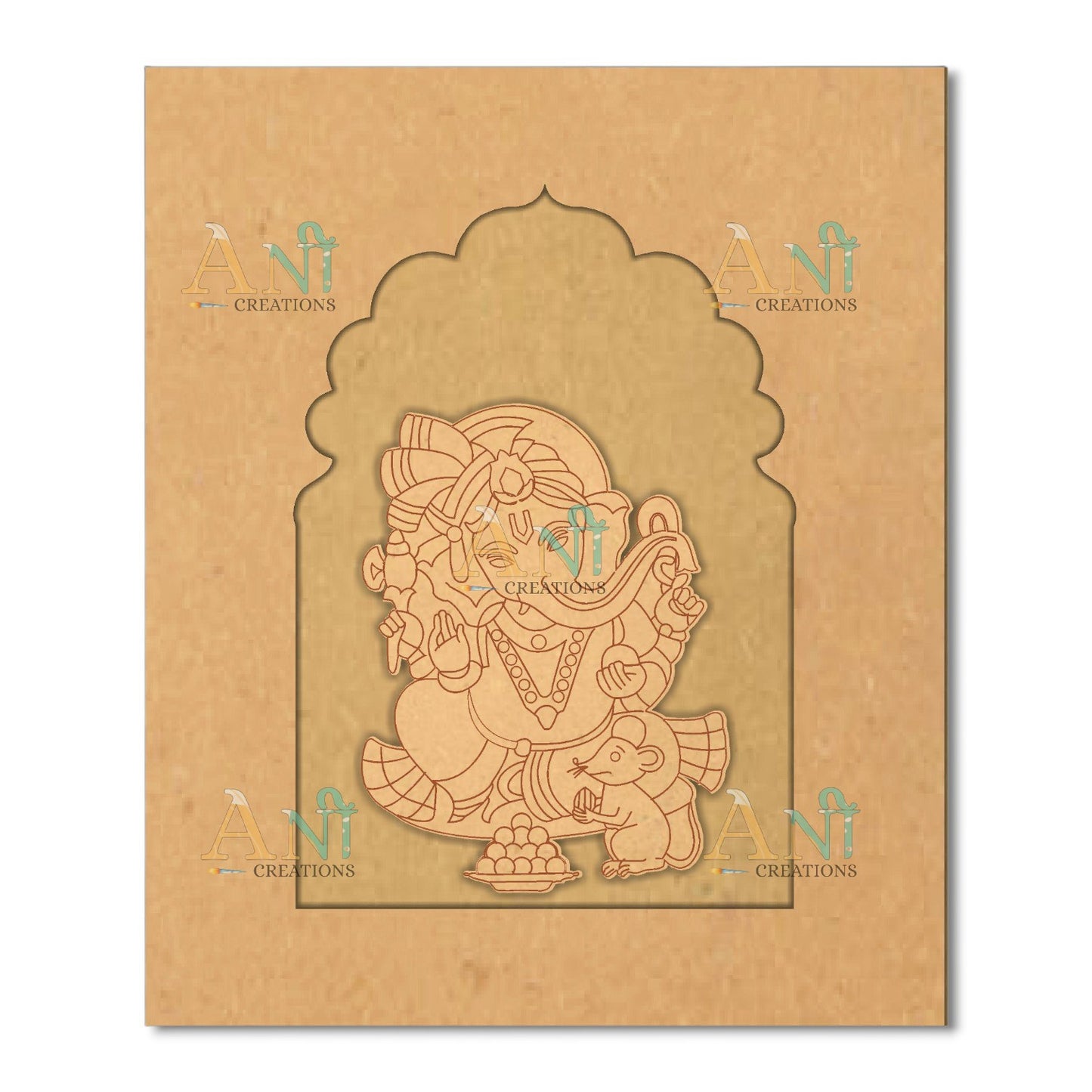 Jharokha with Ganesh ji 1 Mdf Cutout