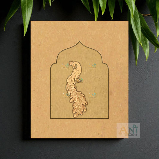 Jharokha with Peacock Mdf Cutout