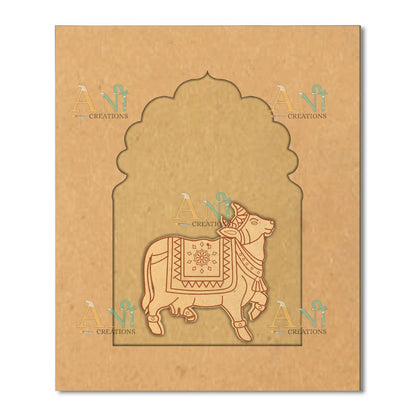 Jharokha with Pichwai Cow 2 Mdf Cutout