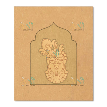 Jharokha with Shreenath ji 3 Mdf Cutout