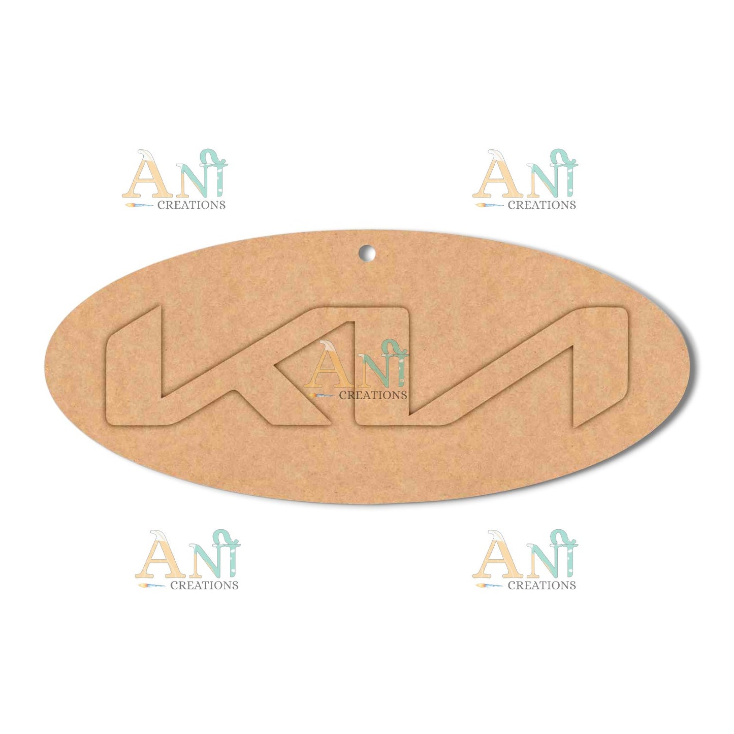 Kia Logo Keychain Cutout MDF Design