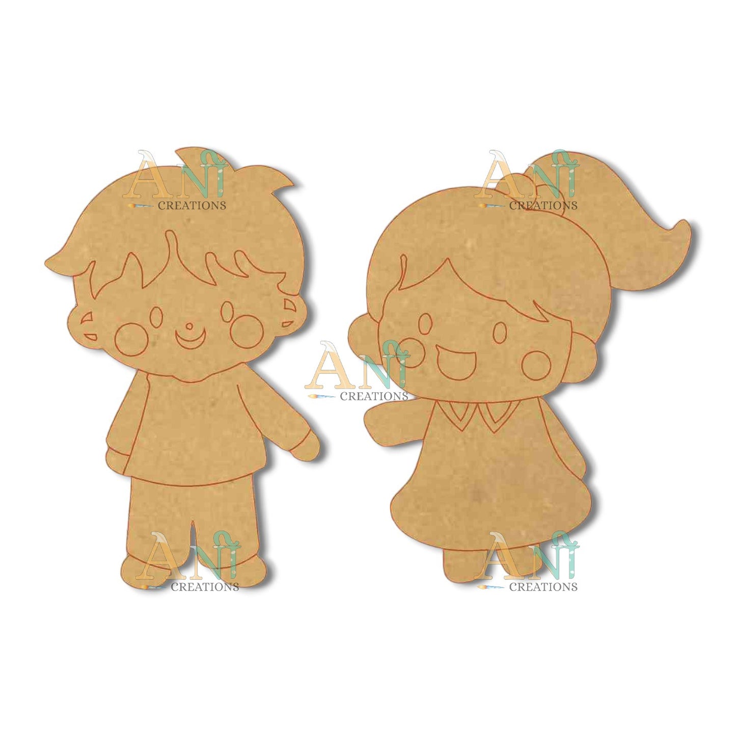 Kids Playing 1  MDF Cutout