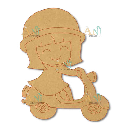 Kids Riding  MDF Cutout