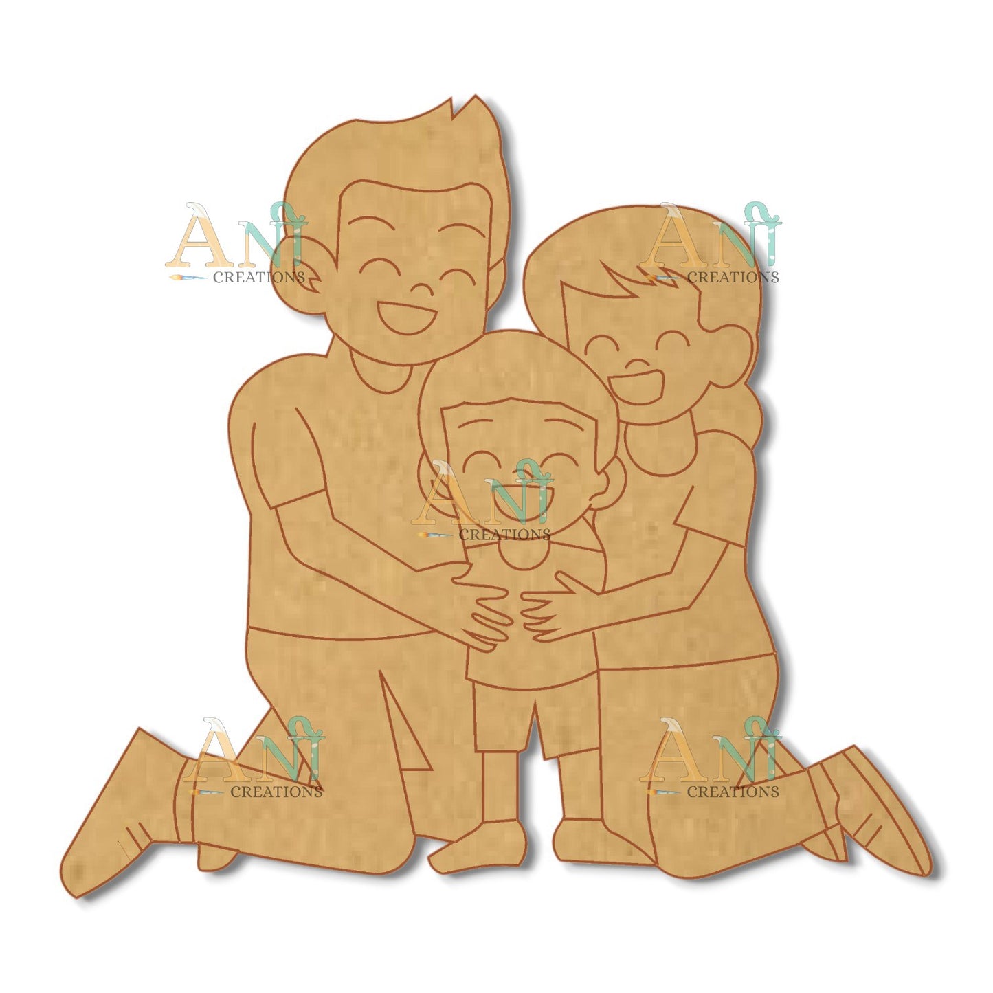 Kids hugging 2  MDF Cutout