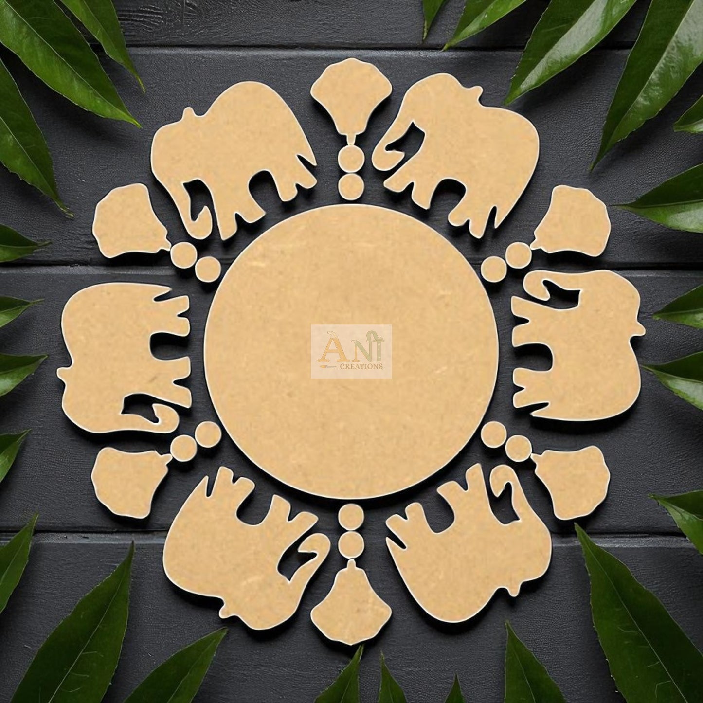 MDF Elephant Rangoli Base