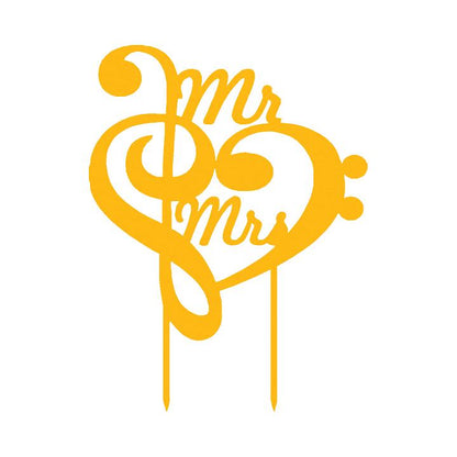 Mr. & Mrs. 1 Cake  Topper