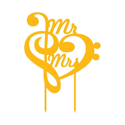 Mr. & Mrs. 1 Cake  Topper