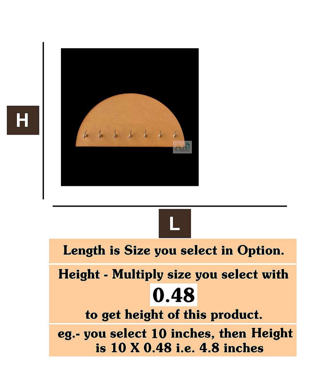 Half Circle Shape Keyholder MDF cutout