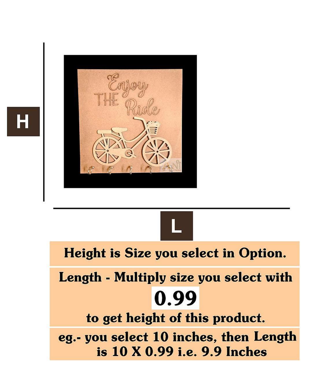 3D Rectangle cycle  Keyholder MDF cutout