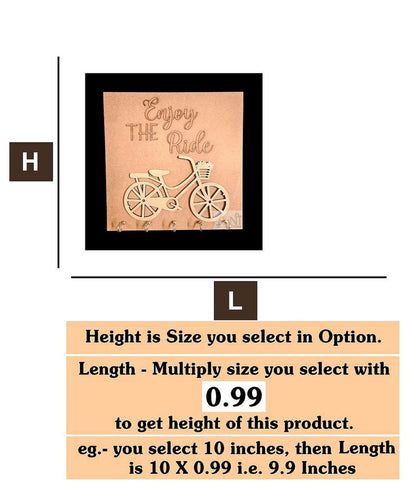 3D Rectangle cycle  Keyholder MDF cutout