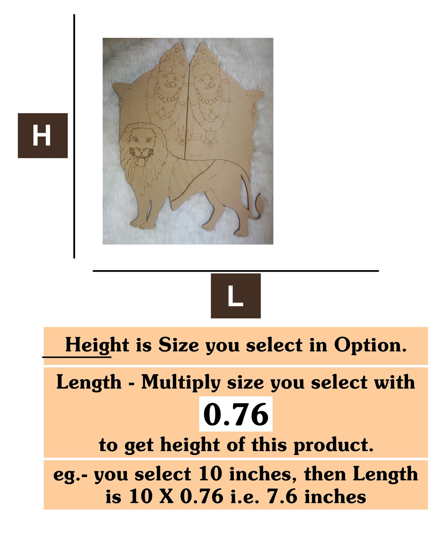 Chamunda mata MDF Cutout