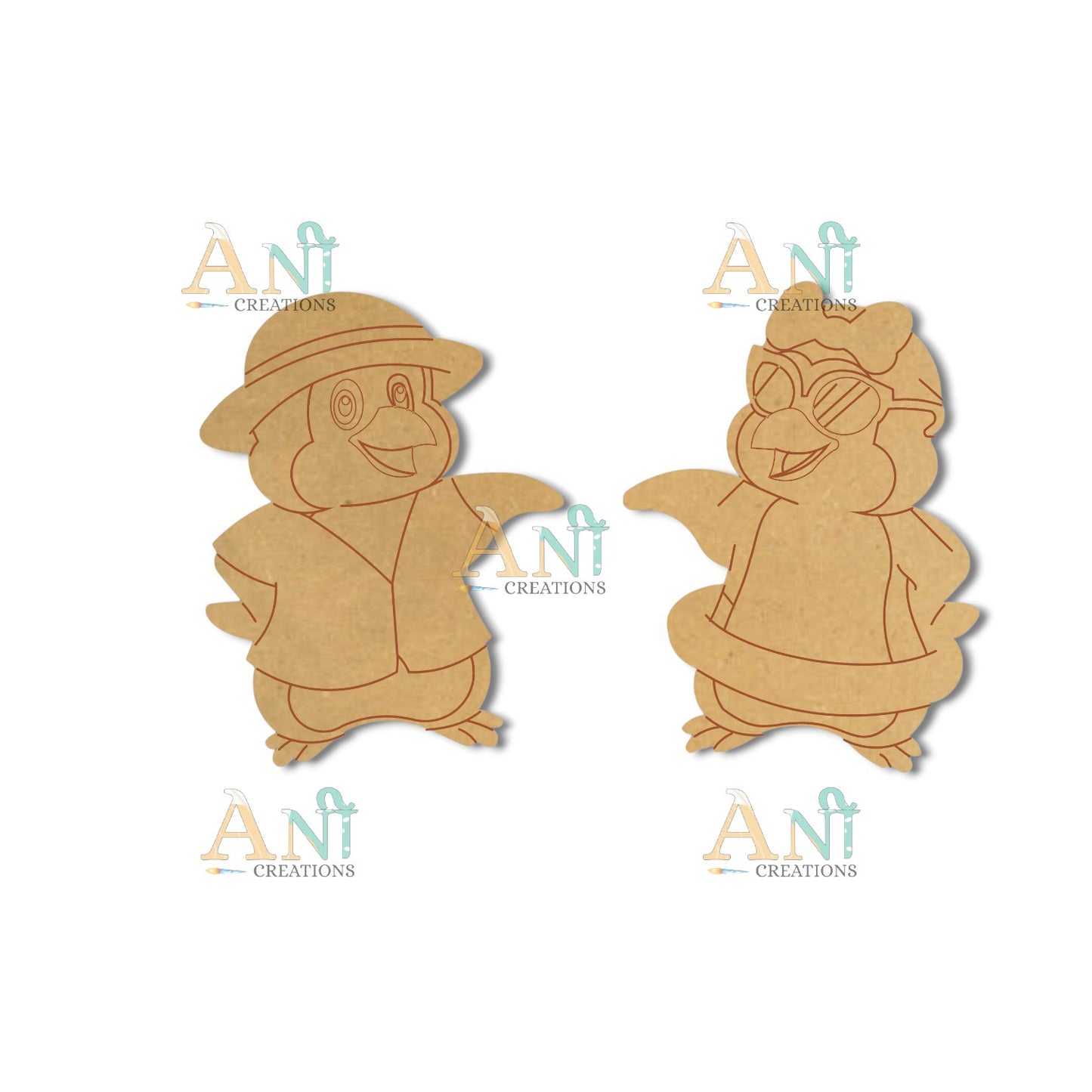 Penguins 5 MDF Cutout