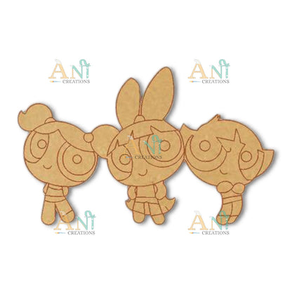 Powerpuff Girls MDF Cutout