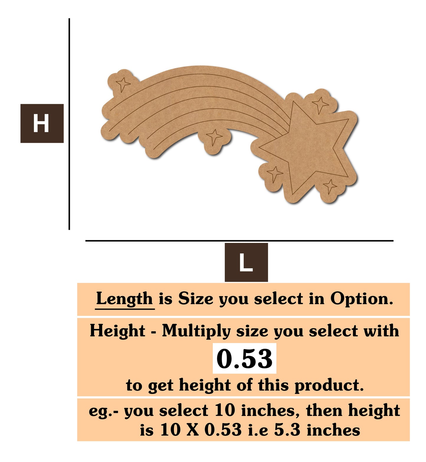 Rainbow Star Pre Marked 07 MDF Cutout