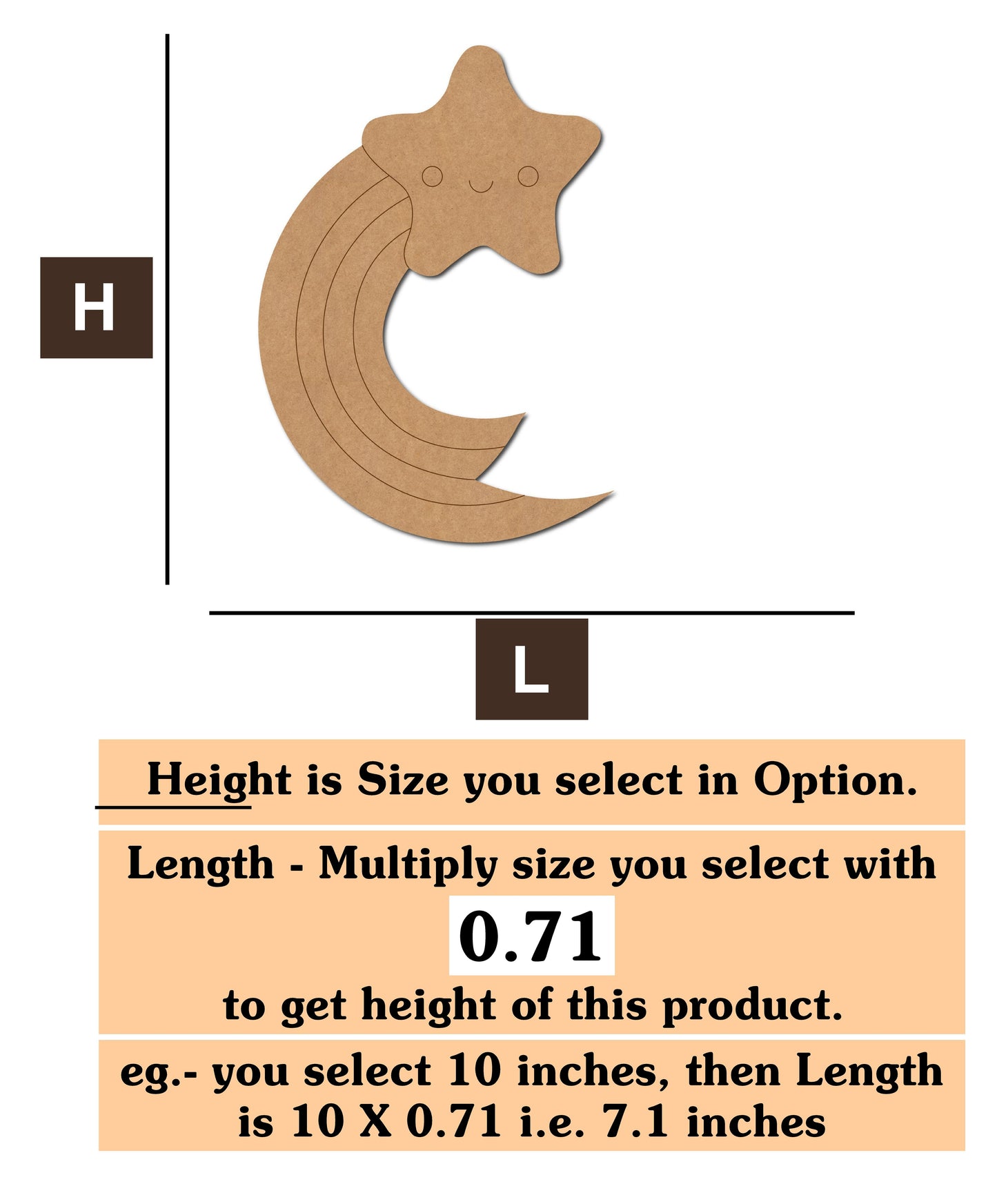 Rainbow Star Pre Marked 08 MDF Cutout