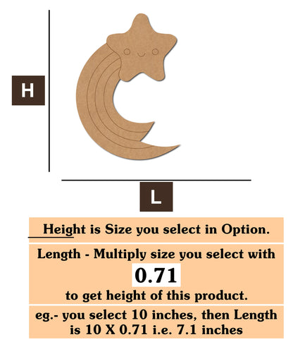 Rainbow Star Pre Marked 08 MDF Cutout