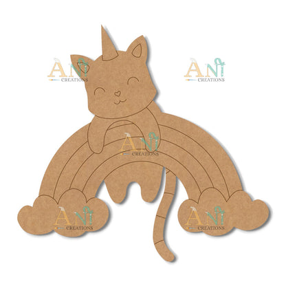 Rainbow Unicorn Fish MDF Cutout