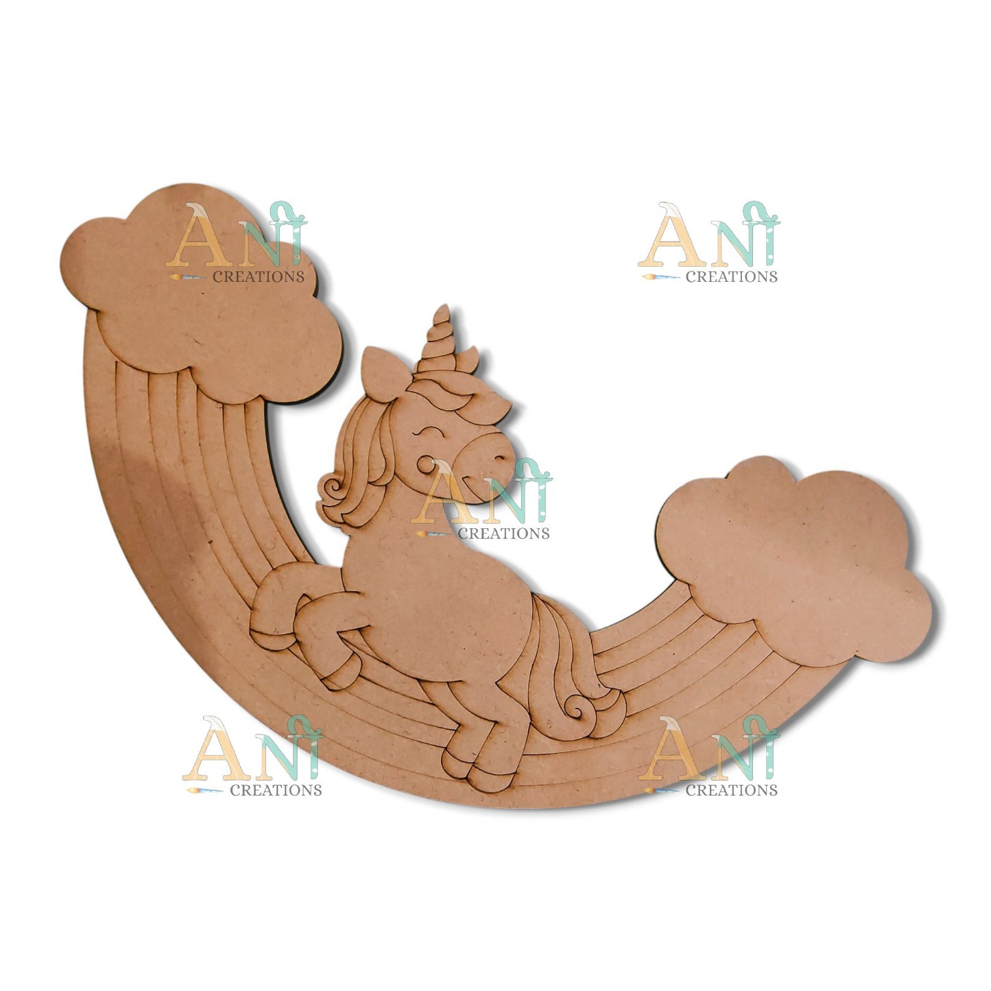Rainbow Unicorn 04 MDF Cutout