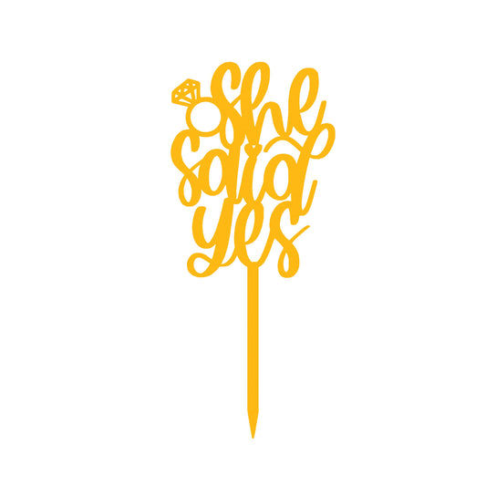 She Said Yes Cake Topper