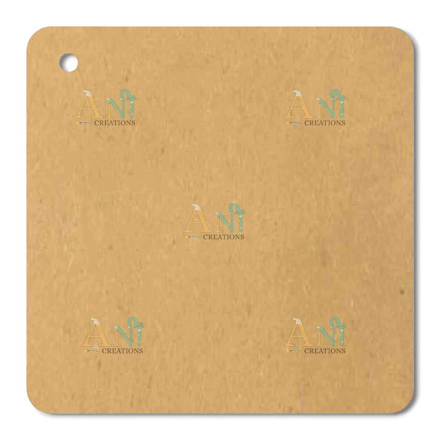 Square Shape Base With 1 Hole Cutout MDF Design