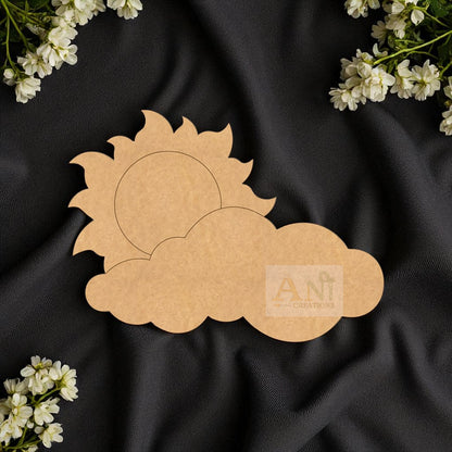 Cloud and Sun Premarked MDF Cutout