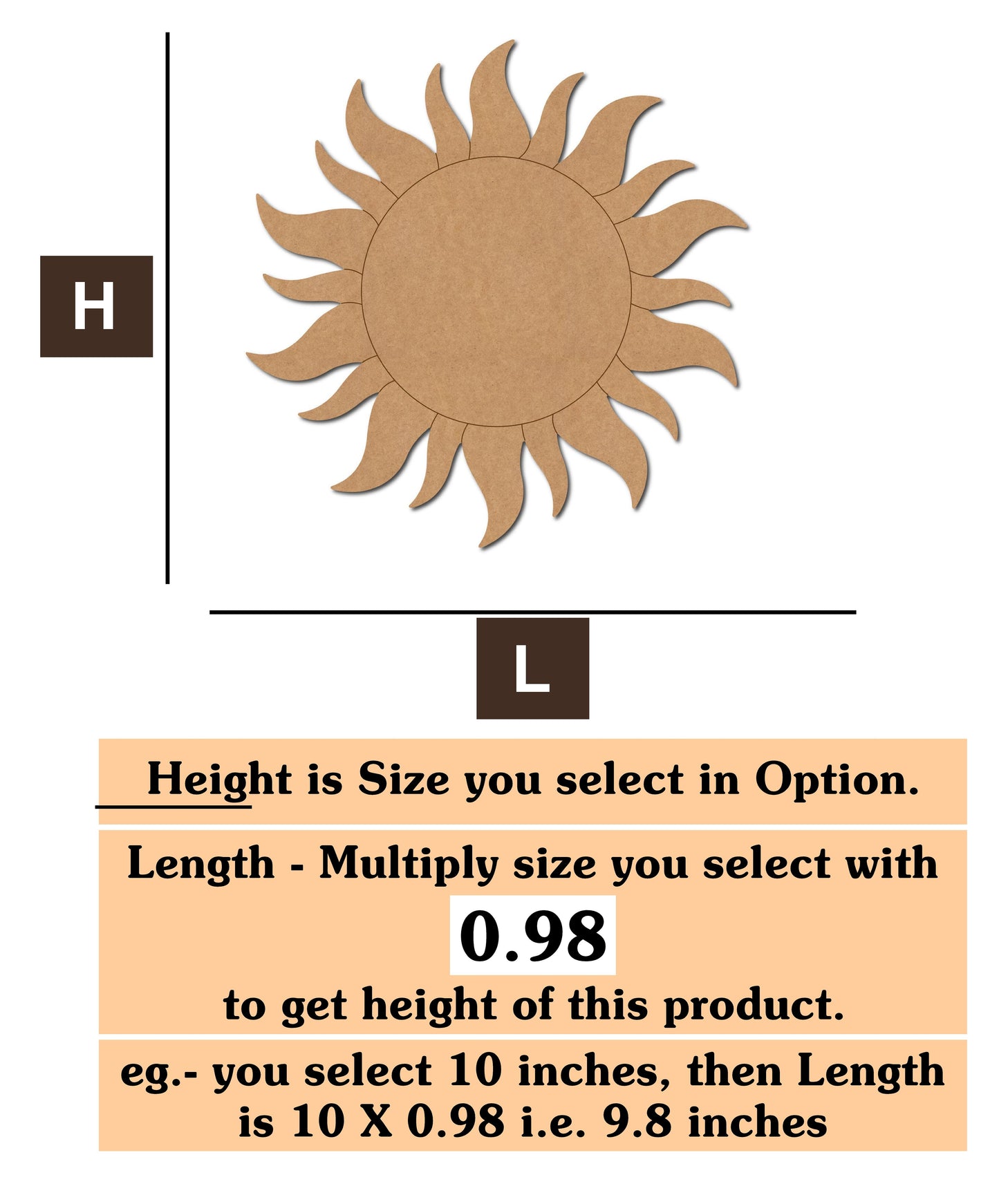 Sun MDF Cutout