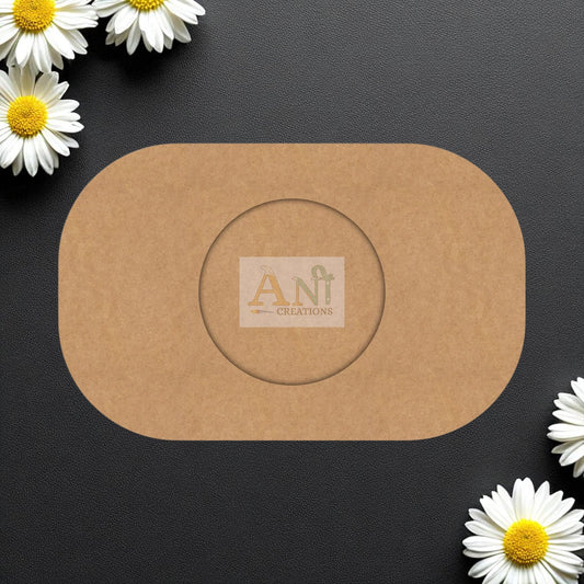 MDF  Round Rectangle T-Light Holder