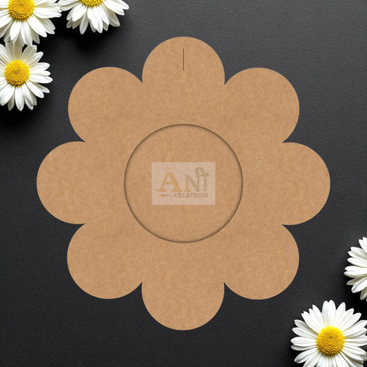 MDF 8 Petal Flower 2 T-Light Holder