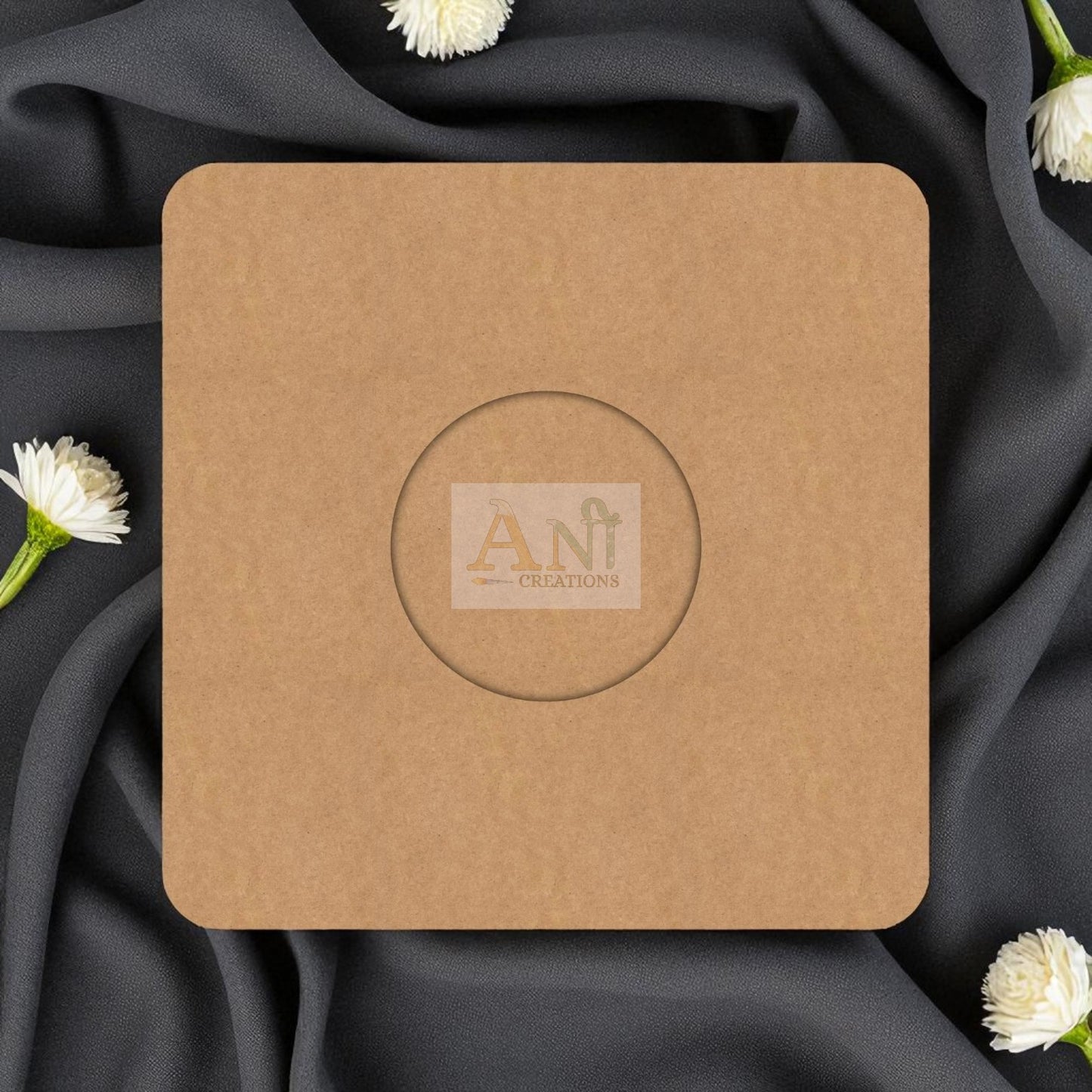 MDF Round Square T-Light Holder