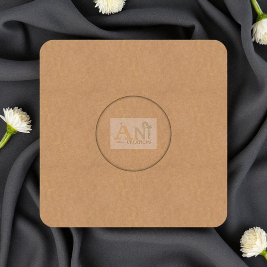 MDF Round Square T-Light Holder