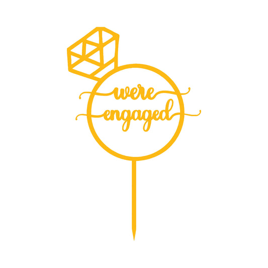 Were Engaged Cake Topper