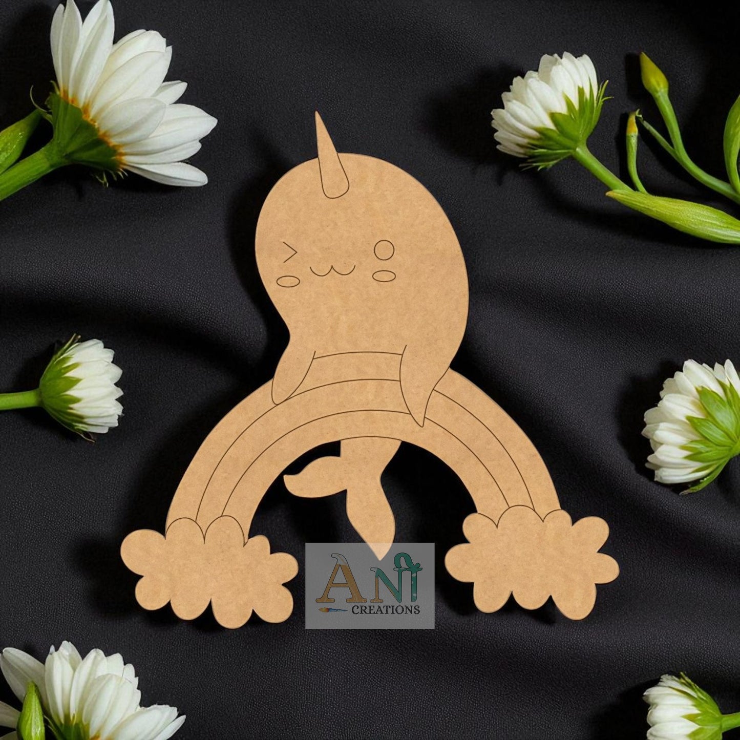 Rainbow Fish MDF Cutout